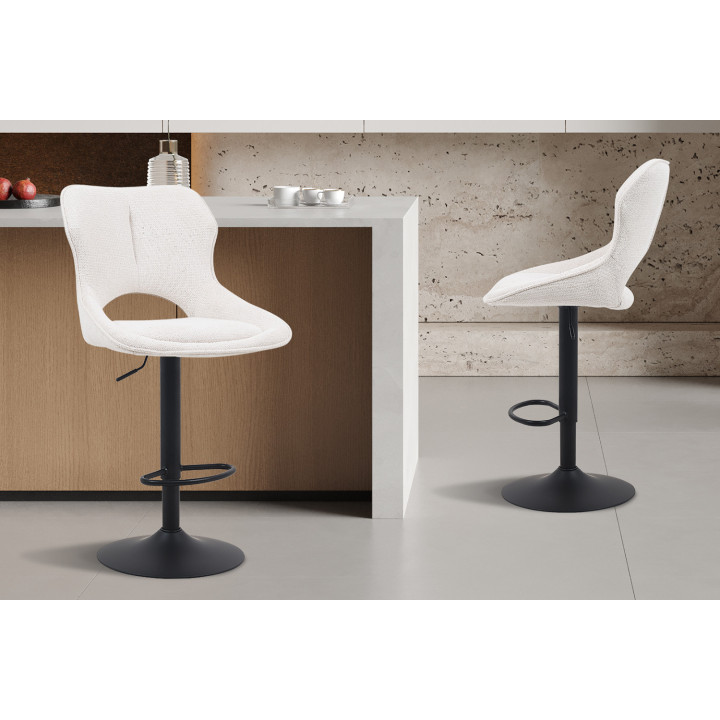 Chaise de bar Mori tissu Beige