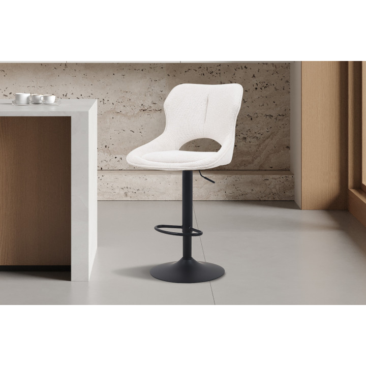 Chaise de bar Mori tissu Beige