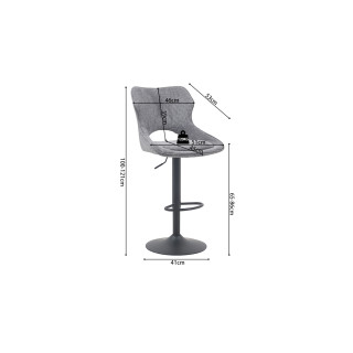 Chaise de bar Mori tissu gris foncé