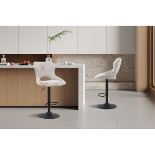 Chaise de bar Mori tissu gris clair