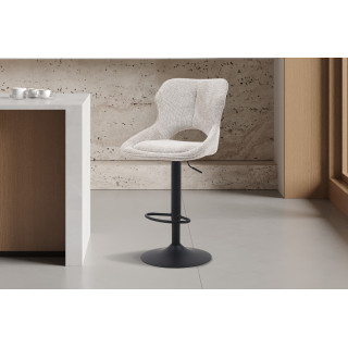 Chaise de bar Mori tissu gris clair