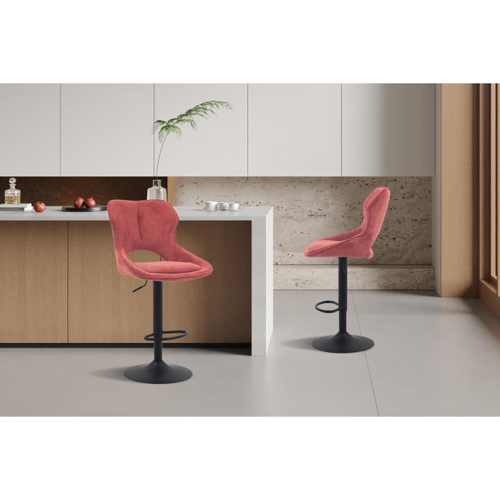 Chaise de bar Mori tissu rouge