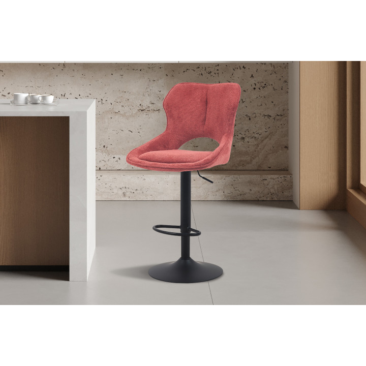 Chaise de bar Mori tissu rouge