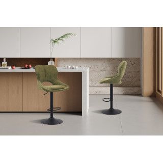 Chaise de bar Mori tissu vert