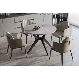 Table Appolo 110 cm pierre brillante gris