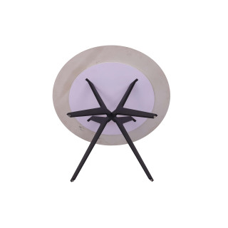 Table Appollo 110 cm pierre brillante ronde blanc