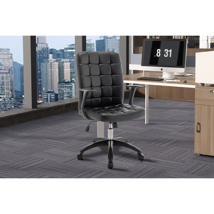Chaise de bureau Luka Noir Pu