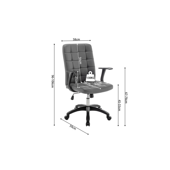 Chaise de bureau Luka gris 9709-3