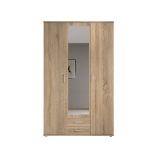 Armoire Karl - 3 portes et 2 tiroirs chêne sonoma