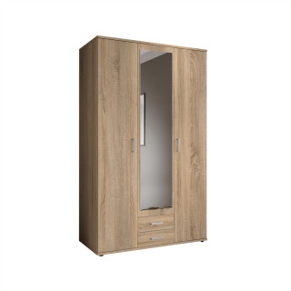 Armoire Karl - 3 portes et 2 tiroirs chêne sonoma
