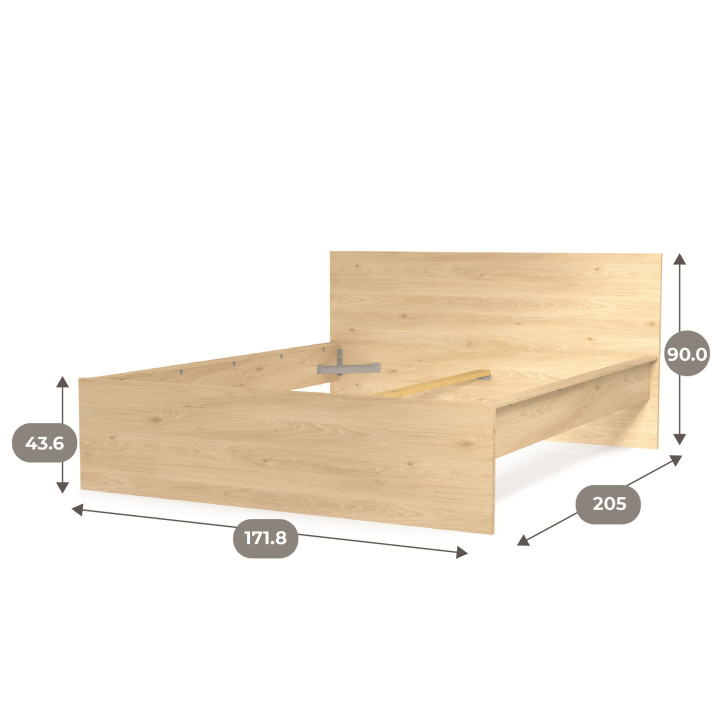 Lit 140 x 190 cm Mosaik Hickory ( sans literie ) ( sur commande )