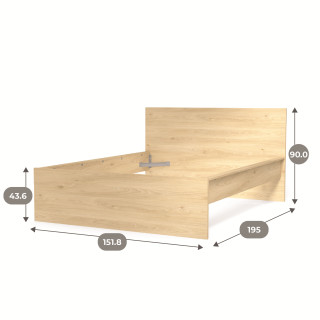 Lit 140 x 190 cm Mosaik Hickory ( sans literie ) ( sur commande )