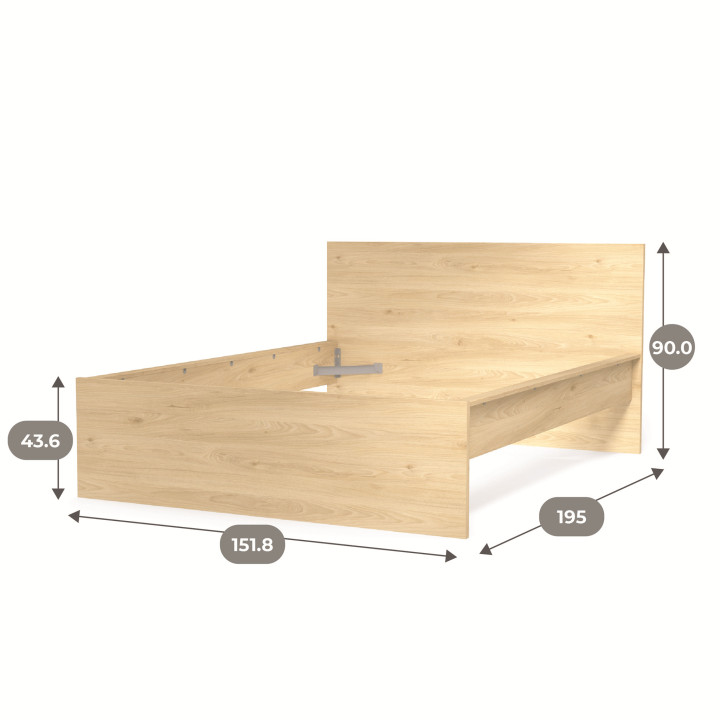 Lit 140 x 190 cm Mosaik Hickory ( sans literie ) ( sur commande )