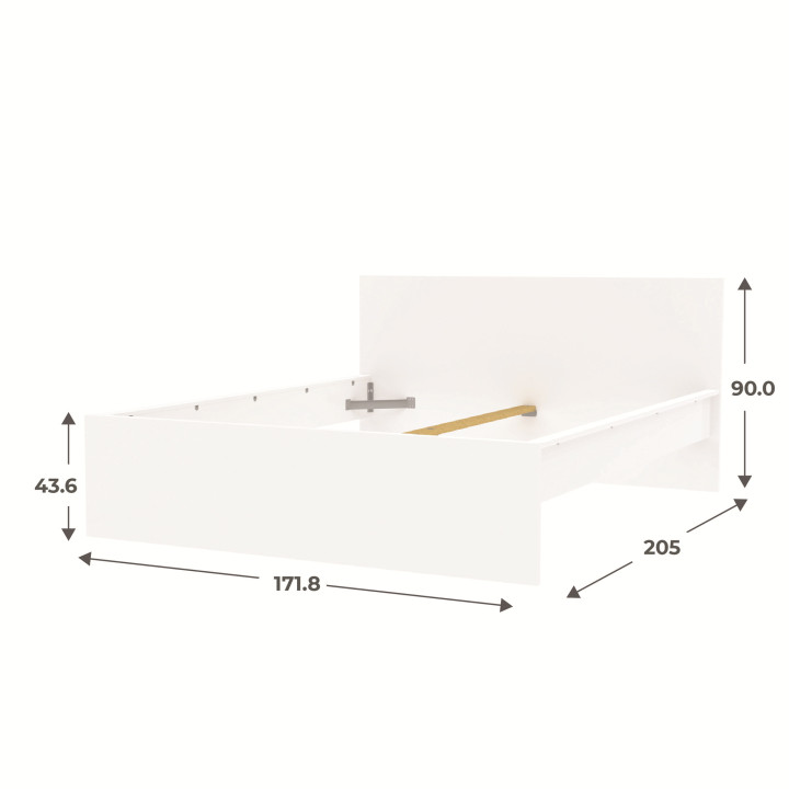 Lit 140 x 190 cm Mosaik blanc ( sur commande )