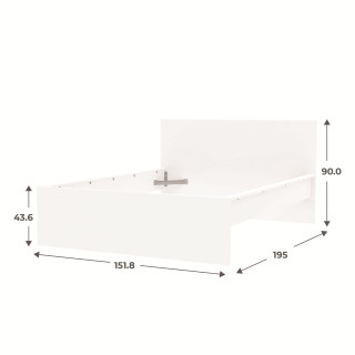 Lit 140 x 190 cm Mosaik blanc ( sur commande )