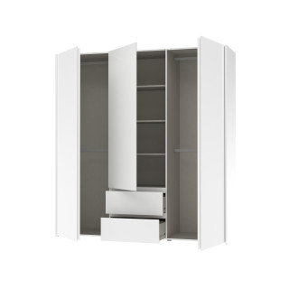 Armoire 3 portes, 2 tiroirs Mosaik blanc ( sur commande )