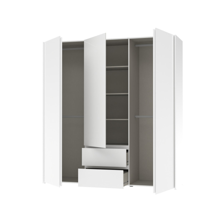 Armoire 3 portes, 2 tiroirs Mosaik blanc ( sur commande )