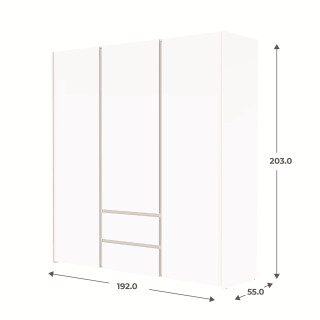 Armoire 3 portes, 2 tiroirs Mosaik blanc ( sur commande )