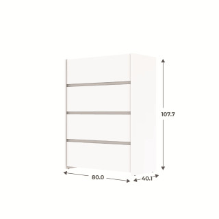 Commode 4 tiroirs Mosaik blanc ( sur commande )