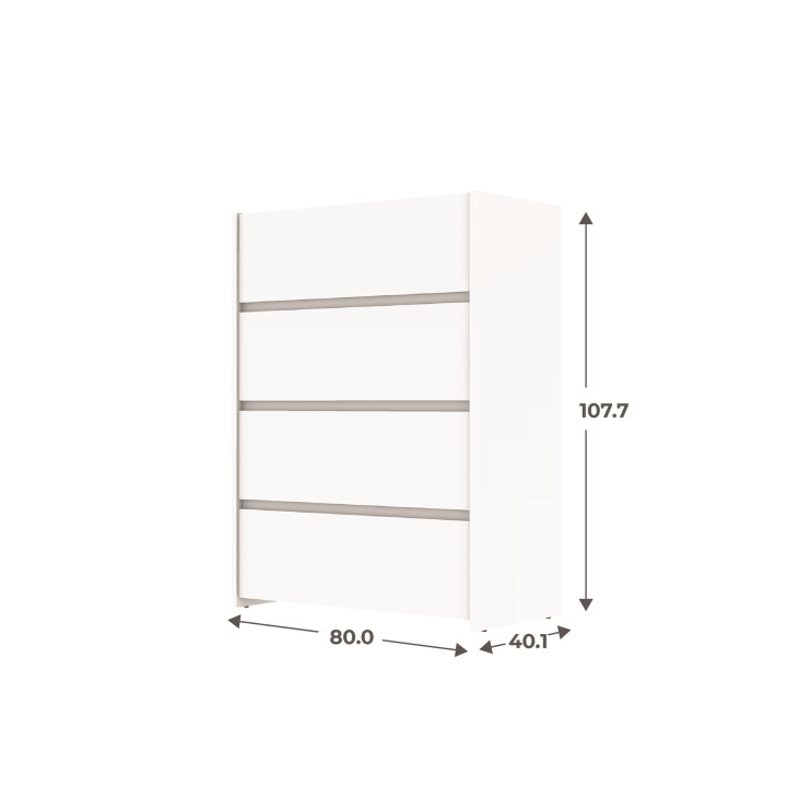 Commode 4 tiroirs Mosaik blanc ( sur commande )