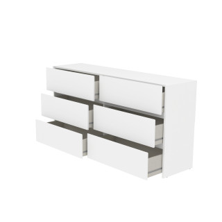 Commode 6 tiroirs Mosaik blanc ( sur commande )