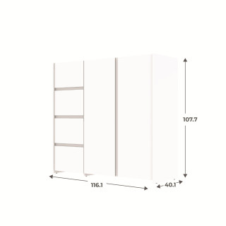 Enfilade 2 portes et 4 tiroirs Mosaik blanc ( sur commande )