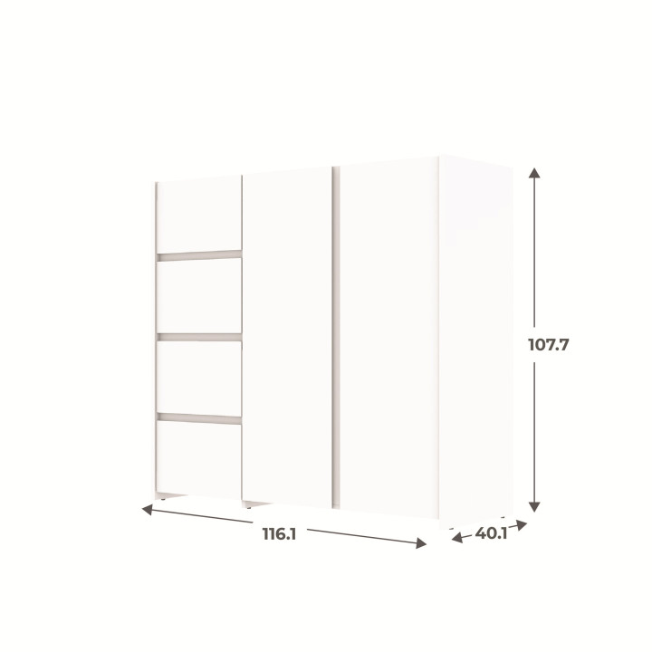 Enfilade 2 portes et 4 tiroirs Mosaik blanc ( sur commande )