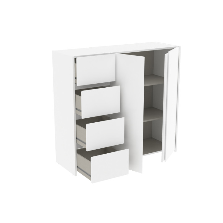 Enfilade 2 portes et 4 tiroirs Mosaik blanc ( sur commande )