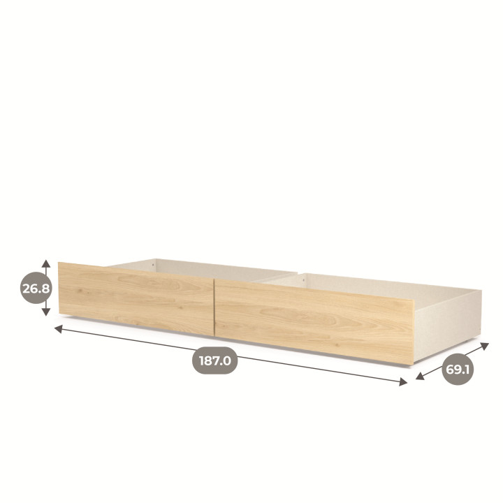 Lot de 2 tiroirs Mosaik Hickory