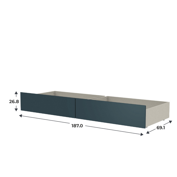 Lot de 2 tiroirs Mosaik Bleu nuit ( sur commande )