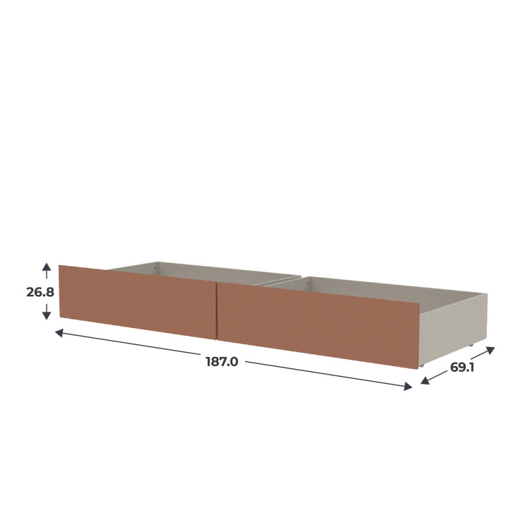 Lot de 2 tiroirs Terracotta Mosaik ( sur commande )