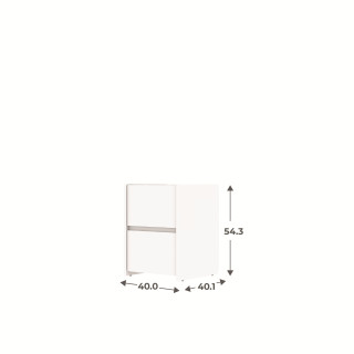 Chevet 2 tiroirs Mosaik blanc ( sur commande )