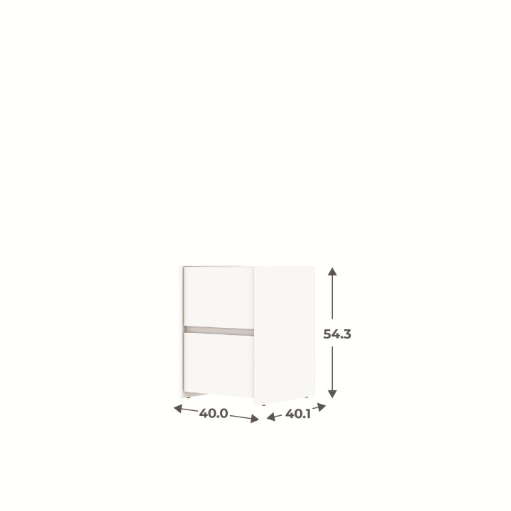 Chevet 2 tiroirs Mosaik blanc ( sur commande )