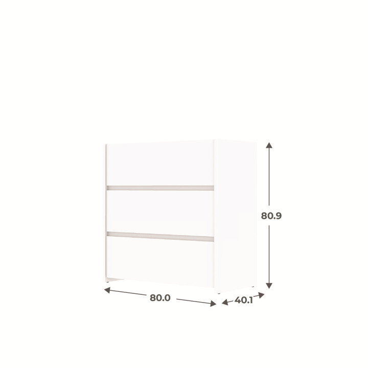 Commode 3 tiroirs Mosaik Blanc ( sur commande )