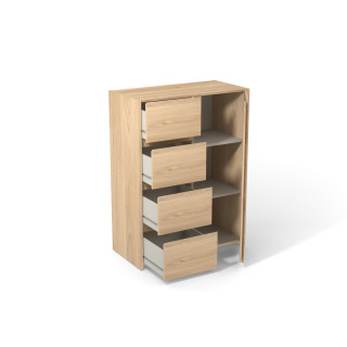 Enfilade 1 porte et 4 tiroirs Mosaik décor hickory ( sur commande )
