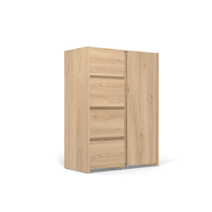 Enfilade 1 porte et 4 tiroirs Mosaik décor hickory ( sur commande )