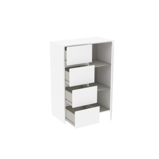 Enfilade Mosaik 1 porte et 4 tiroirs en décor blanc ( sur commande )