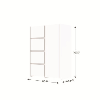 Enfilade Mosaik 1 porte et 4 tiroirs en décor blanc ( sur commande )