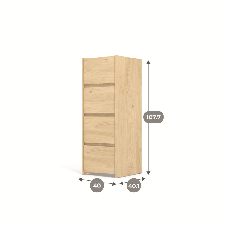 Chiffonier 4 tiroirs Mosaik Hickory ( sur commande )