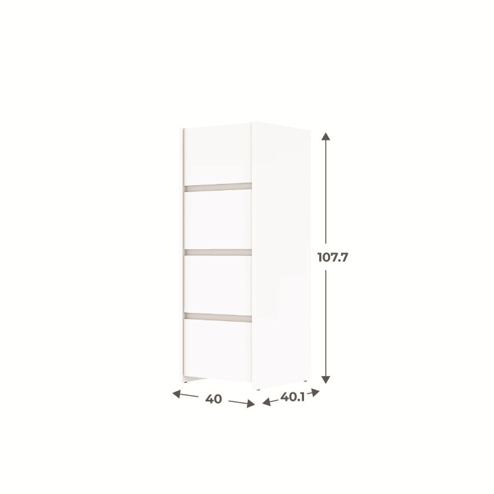 Chiffonnier 4 tiroirs Mosaik blanc ( sur commande )