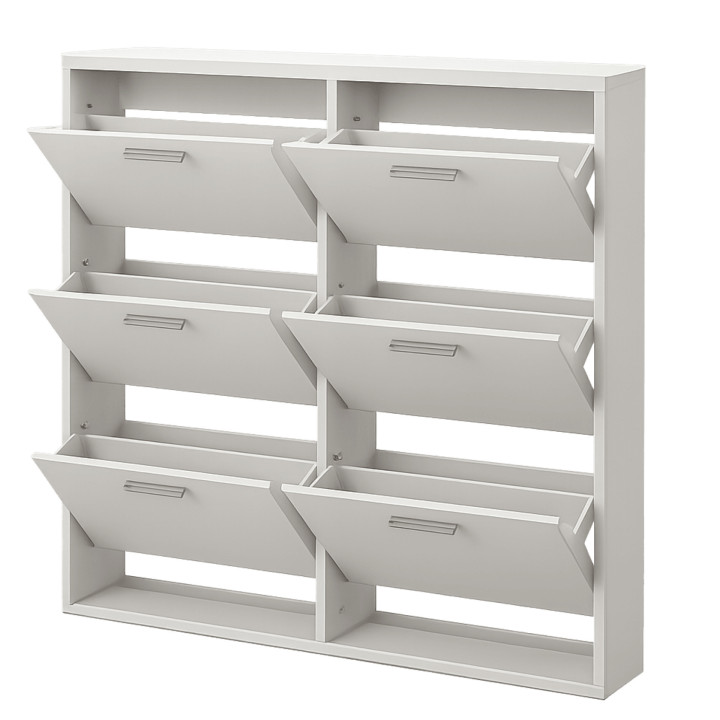 Meuble à chaussures 6 abattants SAM Blanc