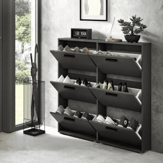 Meuble à chaussures SAM 6 abattants anthracite