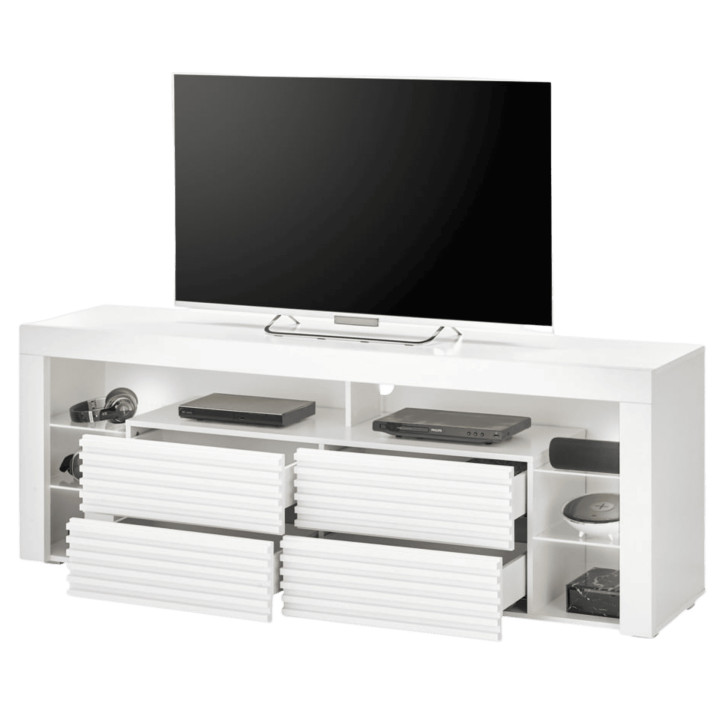 Meuble tv avec LED Goal blanc