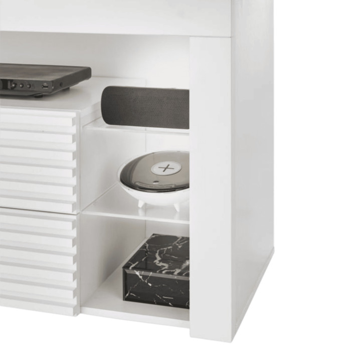 Meuble tv avec LED Goal blanc