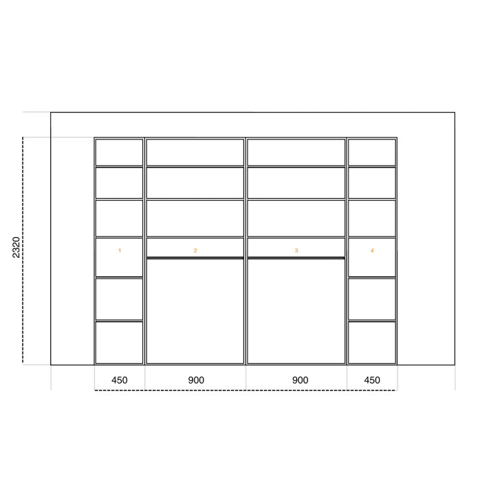 Casa - Dressing 270 cm chêne hickory
