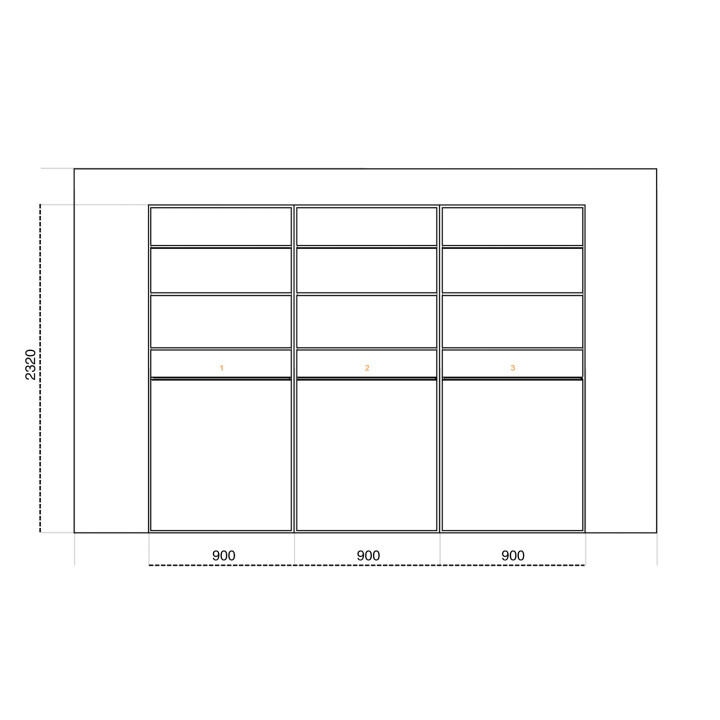 Casa - Dressing 270 cm - Chêne hickory