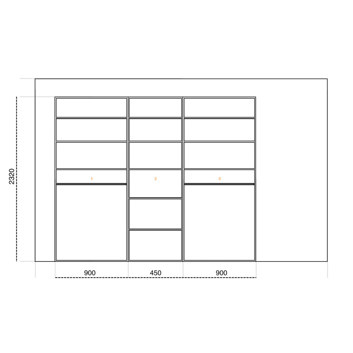 Casa - Dressing 225 cm - Blanc