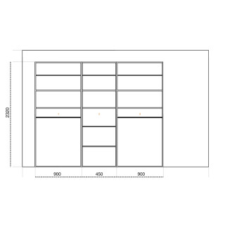 Casa - Dressing 225 cm Chêne hickory