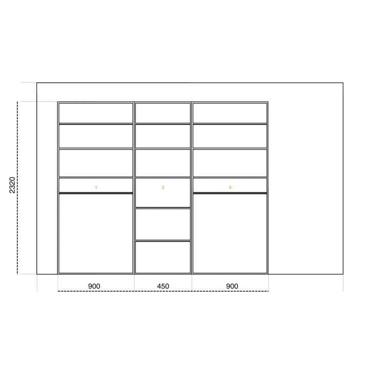 Casa - Dressing 225 cm Chêne hickory
