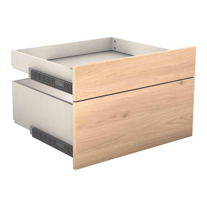 Casa - Tiroir double avec entourage L 60 cm Chêne hickory
